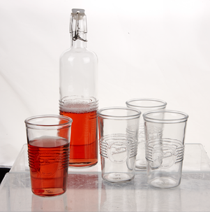 Flaska med 4 glas, Old-Fashioned