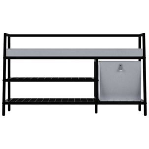 Sittbänk med skoförvaring hall 107x42x62 cm, svart