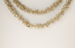 Tjock glittergirlang champagne, 2,7 meter 