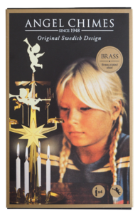 Englespill, messing, med 4 lys