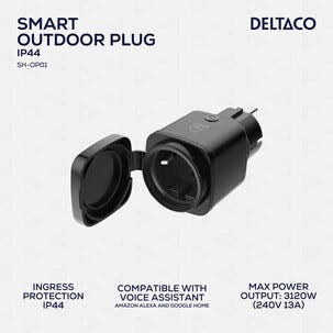 Deltaco SH-OP01 smart plug utomhus IP44, svart