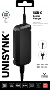Unisynk USB-C-lader på 100 W til bærbar datamaskin