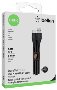 Latauskaapeli USB-A - USB-C, Belkin DuraTek Plus