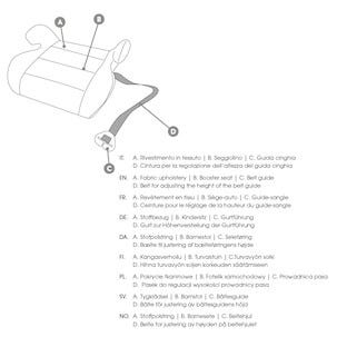 Turvavyöistuin 125-150 cm, R129-standardi, musta