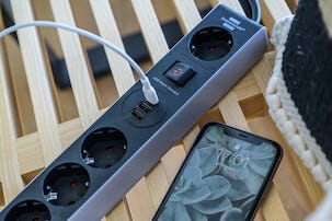 Brennenstuhl 5-vägs grenuttag USB-C och USB-A, 1,5 m