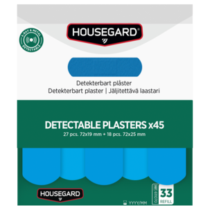 Housegard detekterbare plastre blå, 2 x 45-pakning