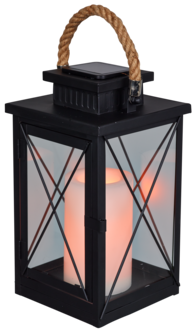 Solcellslykta med blockljus