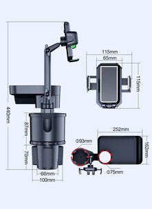 Mobilhållare med bricka, för mugghållare
