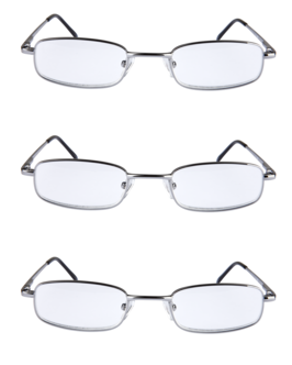 Läsglasögon metall, 3-pack