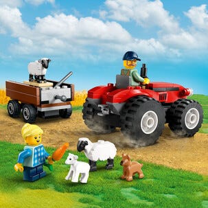 LEGO City Röd jordbrukstraktor med släp och får 60461, från 4 år