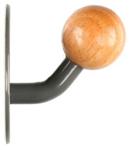 Itsekiinnittyvä koukku harmaa/puu