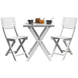 Utemöbler, vitlackerad akacia