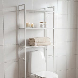 Toaletthylla med 3 hyllplan över toalett eller tvättmaskin