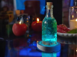 Lysande glasunderlägg LED RGB, batteridrivet, 2-pack