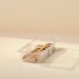 Laatikon jakaja säädettävä, läpinäkyvä