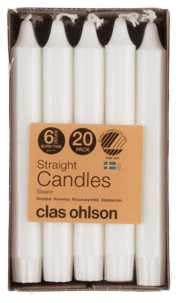 Kruunukynttilä valkoinen 20 kpl, steariinikynttilä, 100 prosenttia steariinia