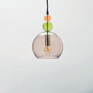 Alba taklampe glass rund, grå, grønn, gul, 18 cm, Northlight