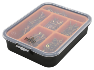 Heco gulförzinkad träskruv i sortimentslåda, 190 delar