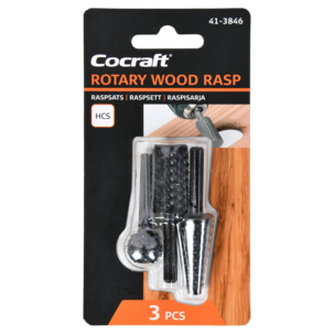 Cocraft raspsats roterande, trä och plast, 3 delar