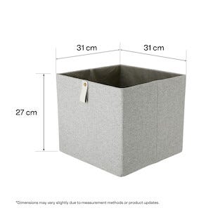 Förvaringslåda kvadrat, linnelook