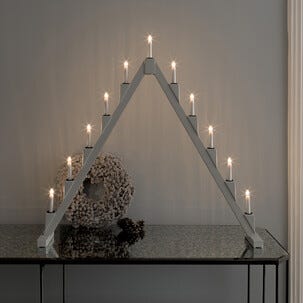 Konstsmide stor adventsljusstake, trä, vikbar, 86 cm