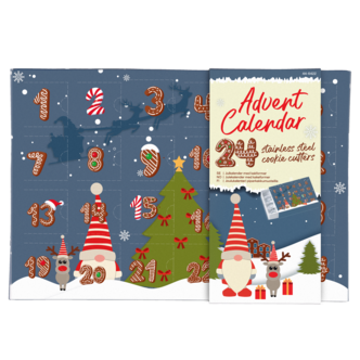 Adventskalender med 24 pepparkaksformar
