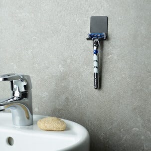 Selvheftende holder til barberhøvel mattsvart, 2-pack