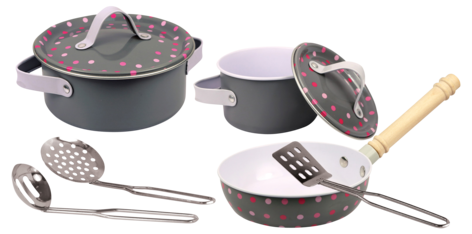 Keittiötarvikkeet lapsille, 8 osaa, yli 5-vuotiaille