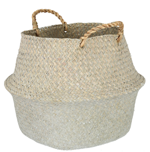 Punottu säilytyskori, jossa kahvat