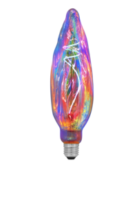 Regnbuefarget LED-pære E27, dimbar, ekstra varmhvit, 248 mm