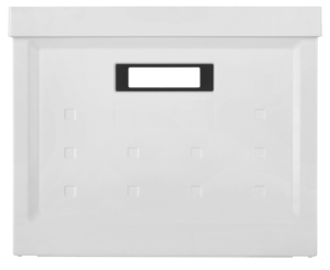 Förvaringslåda kvadrat med lock, vit plast, vikbar