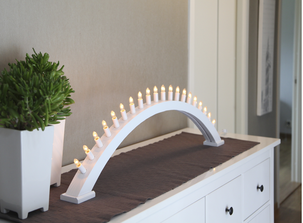 Adventsstake Kulle, hvit, Star Trading