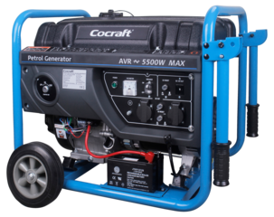 Cocraft HG5500S bensindrevet strømaggregat, elstart og trekkstart