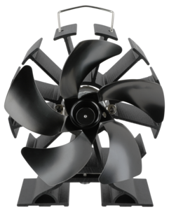 Kamiinapuhallin takkaan ja kamiinaan, 5 lapaa, musta