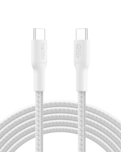 Belkin BoostCharge Pro Braided flettet USB-C-kabel 240W, hvit