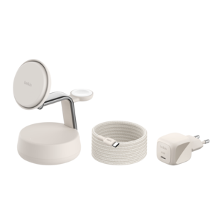 Belkin UltraCharge Pro 3-i-1 Qi2-lader, 25W