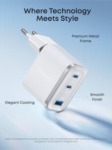 Anker Nano hurtiglader USB-C, 3 porter GaN 70 W, hvit