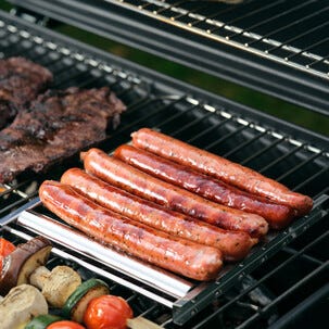 Kolgrill Delux med grillvagn, sidobord och termometer