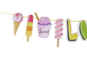 Festdekorasjoner med iskremtema