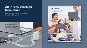 Ladestasjon USB-C/A 4 porter GaN PD, 140 W