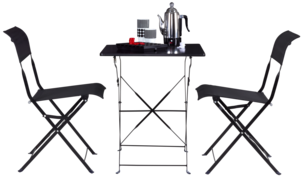 Caféset med bord och 2 stolar