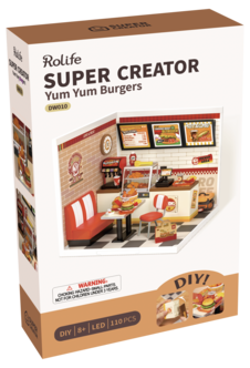 Rolife Super Creator miniatyrrum Yum Yum Burgers, från 12 år