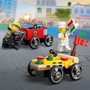 LEGO City Pizza-auto vastaan paloauto kilpa-autopakkaus 60458, yli 5-vuotiaille