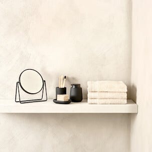 Pyöreä meikkipeili, suurentava, musta