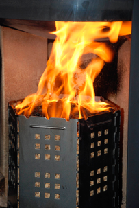 Pelletskorg för eldning