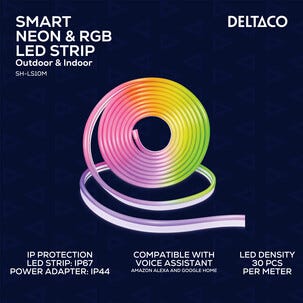 Deltaco Smart LED-valonauha neon RGB ulos, 5 m