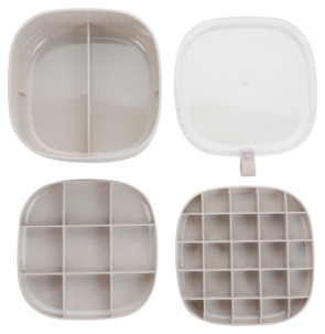 Empire smyckeskrin, 2 smyckesbrickor och bottenfack, beige