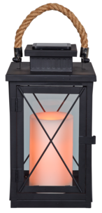 Solcellelykt med kubbelys