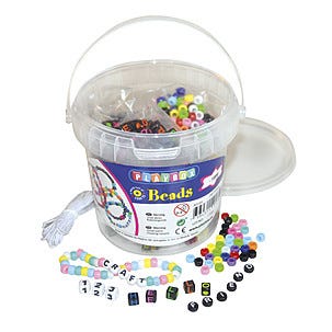Bokstavspärlor i hink 1000 st, Playbox