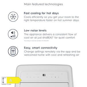 Electrolux EXP34U339CW Siirreltävä ilmastointilaite, jossa ilmankuivain, 30 m2